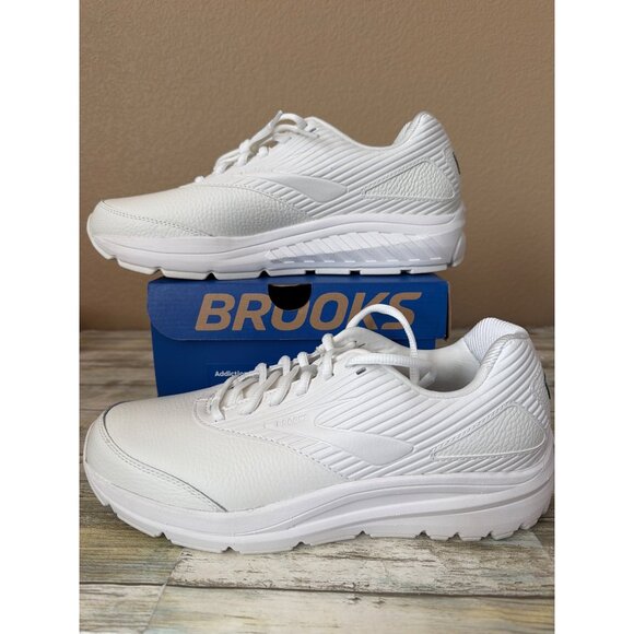 Brooks Shoes - Brooks Addiction Walker 2 Women's White Leather Walking Shoes Sz10.5 Narrow NIB